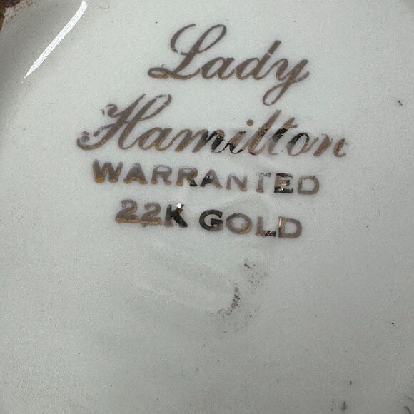 Vintage Lady Hamilton Cream Sugar Creamer Lot of 2 Warranted 22k Gold Plated - Picture 7 of 10